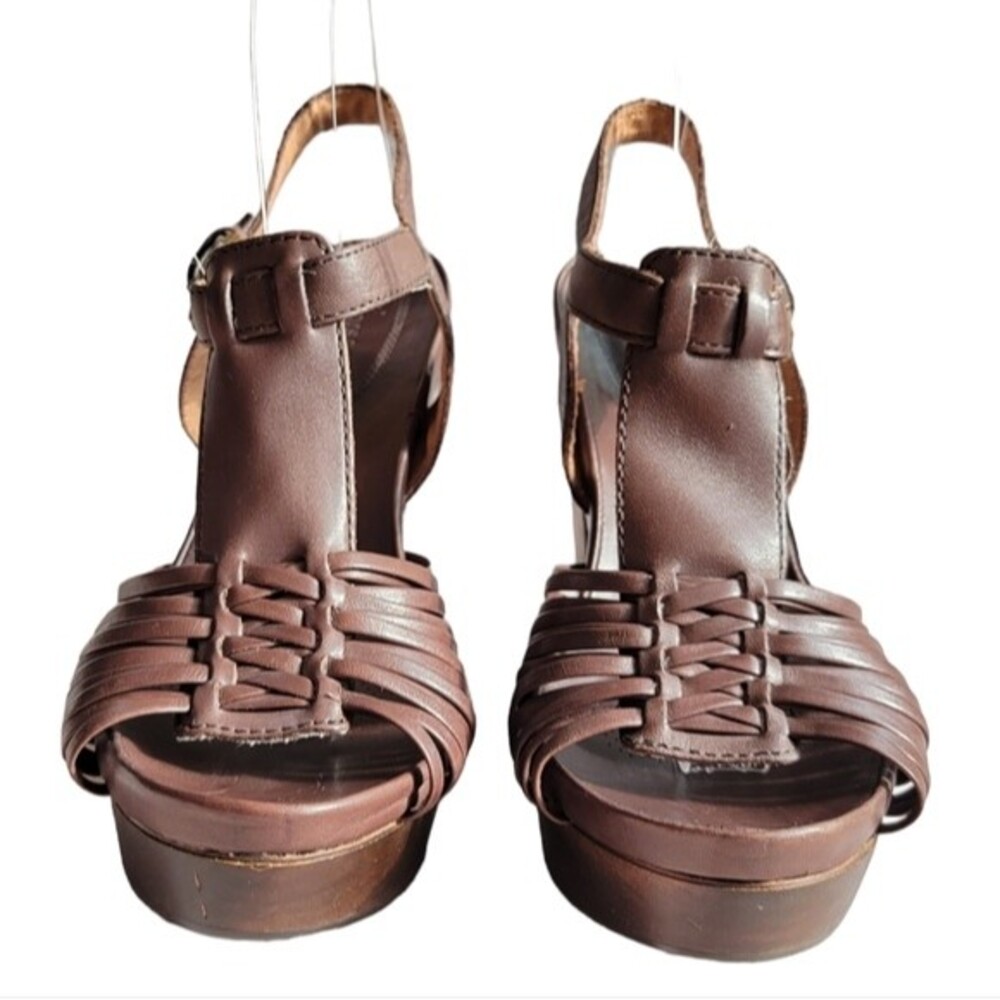 Corso Como Hiho Leather Platform Sandals, Sz 7.5, Brown, Excellent Condition EUC - Picture 6 of 14